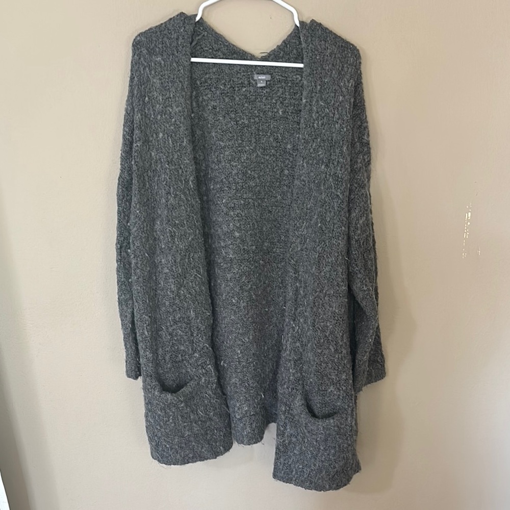 Aerie Gray Long Cardigan Sweater